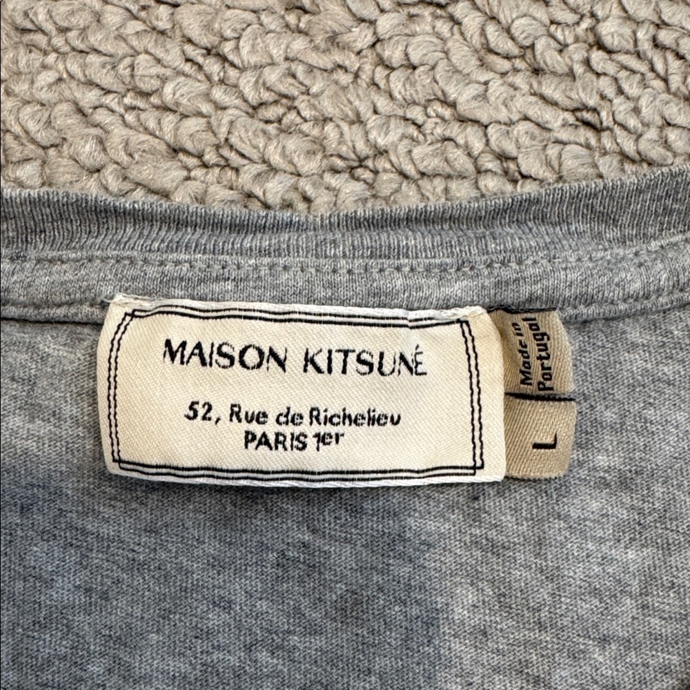 Maison Kitsune Heather Gray Tee - Picture 3 of 6